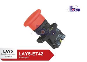 Red Push Pull Emergency Stop Push Button Switch 660V LAY5（XB2）-ET42