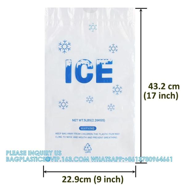5 Lb. Plastic Drawstring Ice Bags 9 X 17 Inch Heavy-Duty Plastic Ice Bags With Plastic Draw String (2mil Thickness)