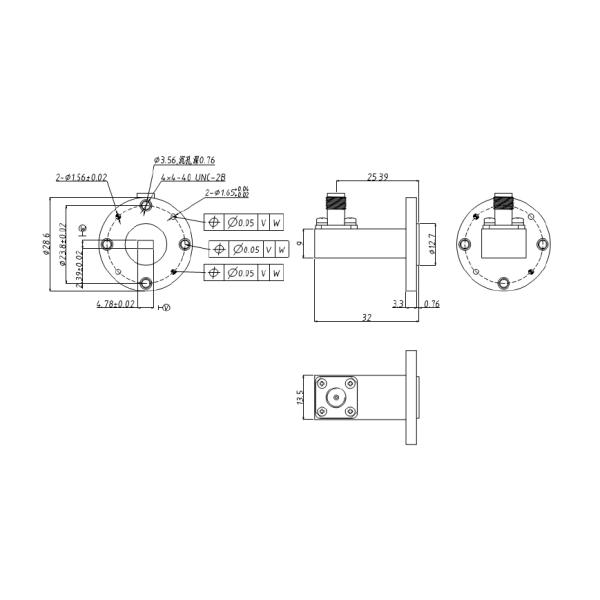 0.35dB High Frequency 60GHz Waveguide To Coax Adapter