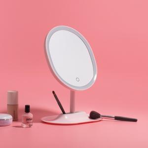 Wholesale Table Vanity Touch Sensor Switch Single Sides Oval Shaped Soft Led Lights Portable Dressing Table Mirror from china suppliers