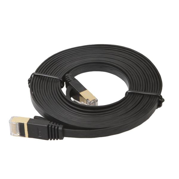 Shielded UTP Flat Patch Cable Cat 6 Copper 1 Meter Rj45 Black color