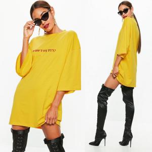 Buy cheap Yellow Oversized T Shirt Dress For Women from wholesalers