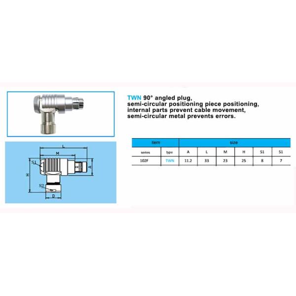 90 Degree Push Pull Plug TWN 102F Replace To Fischers WSO 102 A051-130 Plug