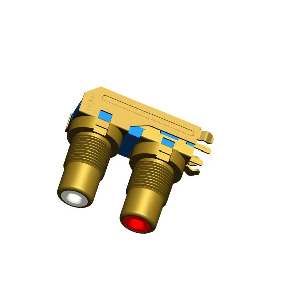 Dual Unit Phono Female RCA Connector RCA02-001 Red And White Color