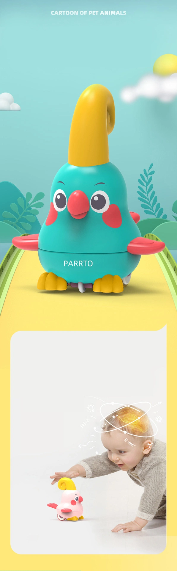 Baby Electric Early Education Parrot Swing Dance Bird Toy Music and Lighting Early Childhood Education Electric Toys