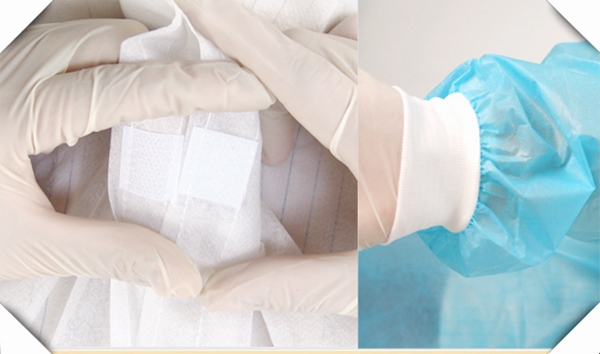 Sbpp Blue Disposable Isolation Gowns S-6XL Thumb Loops Garments In AAMI Level 1,2,3