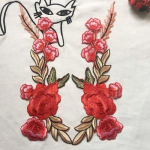 China Hot Fix  Embroidery Lace Applique with Different Color on sale