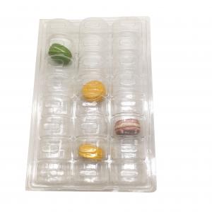 China Folding 3x8 24pcs Plastic Macaron Packaging Clam Shell Tray Clear PVC PET on sale