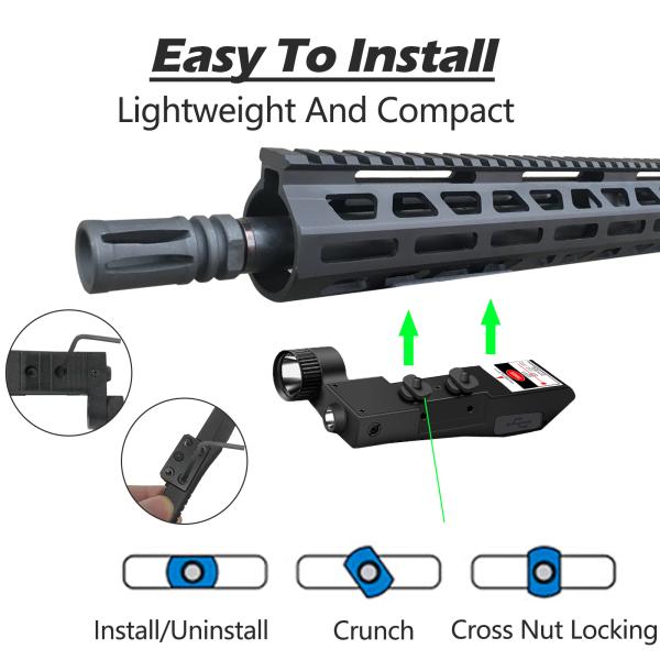 Purple Tactical Shotgun Flashlight Laser 500 Lumens For M Lok Rail Surface