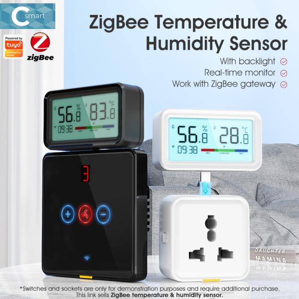Tuya ZigBee Hygrometer Thermometer Sensor Remote App Voice Alexa Google Home Smart Home Wireless