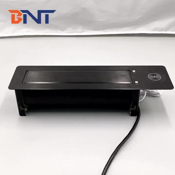 Quality With Wireless charger hidden table motorized power socket with EU power plug for sale