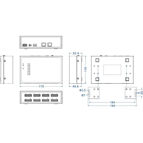 Wall Mounting Serial Device Server 300-115200 Bps Baud Rate Hardware Adopts Fanless