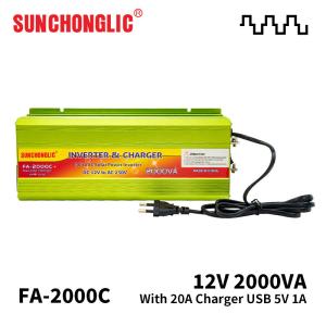 Wholesale 2000W Dc To Ac Power Inverter With Charger 5V 1A USB 20A Charger 12V 220V from china suppliers