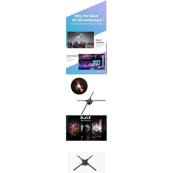 Higt Quality 3D Projector Holographic Fan Propeller Led Display