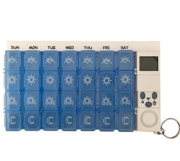 Digital 7days pill reminder pill box case timer w/ alarm electronic medicine Tools Pill Cases