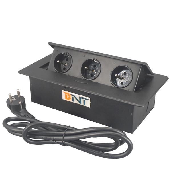 Multimedia office smart French power built in desktop pop up socket