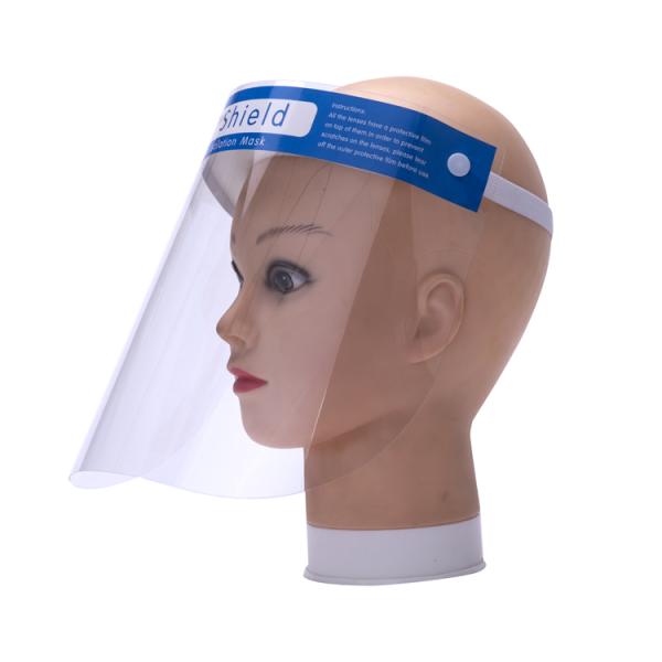 Large Instock Fast delivery CE FDA Disposable Plastic PET Protective Face Shield visors, Clear Full Medical Face Shield