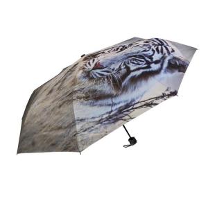 China Digital Printing Manual Open Silver Coated 3 Folding Umbrella on sale