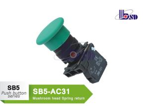 China Mushroom Head Emergency  Push Button Switch SB5 Series Green OEM Service on sale
