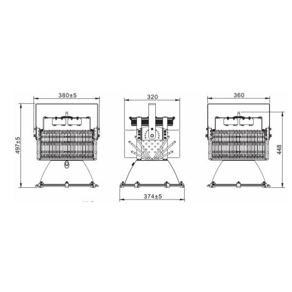 IP65 Football Stadium LED HighBay Light Dimmable Outdoor With 500 Watt Power