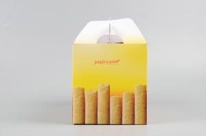 China Yellow Small Corrugated Boxes , Custom Printed Corrugated Boxes With Handle on sale