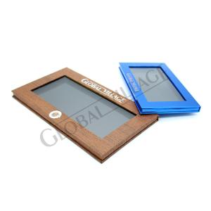 China Wooden Paper Empty Magnetic Palette Acrylic Window Cardboard Eyeshadow Palette on sale