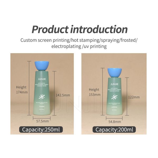 High Quality 250ml 200ml Pet Skin Care Containers and Cosmetic Packaging Empty Plastic Toner Bottles