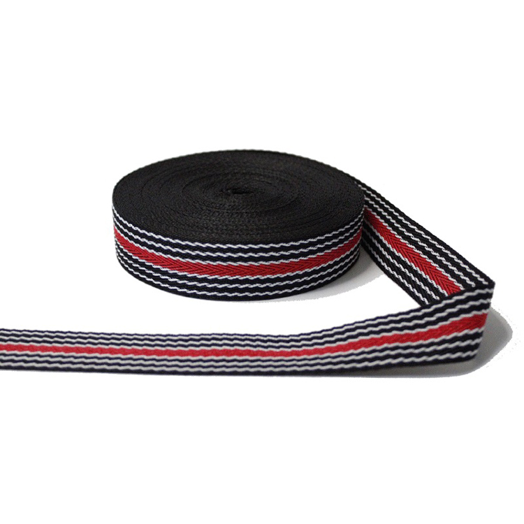 High Tenacity Jacquard Webbing 100 Polyester Black Elastic Loops For Shoes