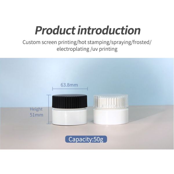 120g White Cream Jars Round Shape Personalized Plastic Jars For Cream