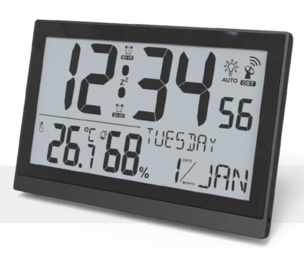 Quality Temperature Calendar Indoor Thermometer with Digital LCD Display and RCC Alarm Clock for sale