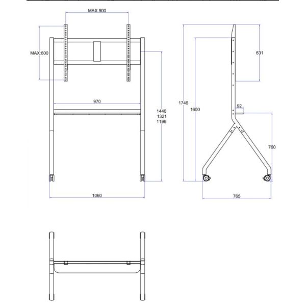 Good quality Mobile Stand TV mounts For Smart board Fit For Size 55/ 65/ 75/ 86 inch Smart TV Moving Cart
