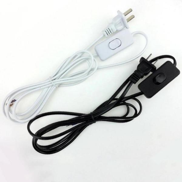 Quality 1.5m Lamp Extension Cord With Switch 0.5 Wire Core Plug Power Cord Black for sale