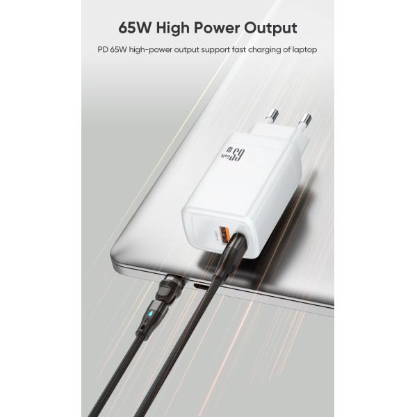 65W GaN Charger PD Fast Charging Power Adapter Usb c Charger CE FCC RoHS Certified Multi Function Universal Usb Chargers