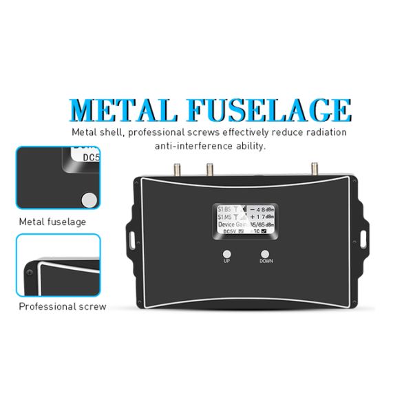 Mobile Signal Booster 70dB Gain Dual Band 800/1800MHz Cellular 2G 4G Repeater Amplifier 5