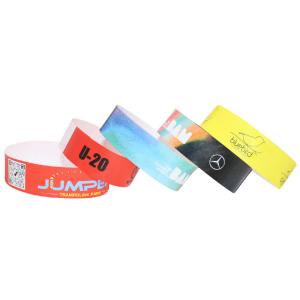 Wholesale Security Paper Event Wristbands Adjustable Fit Full Color Bar Coding from china suppliers