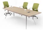 Modern Oval Meeting Table Melamine Faced MDF Board Material With Metal Frame
