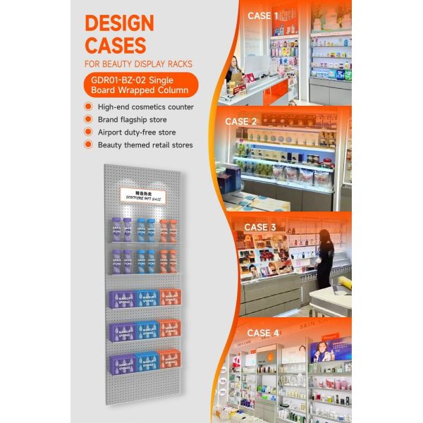 GDR01-BZ-02 Retail Display Column with Iron Structure and Transparent Acrylic Price Strips for Shopping Mall Promotion