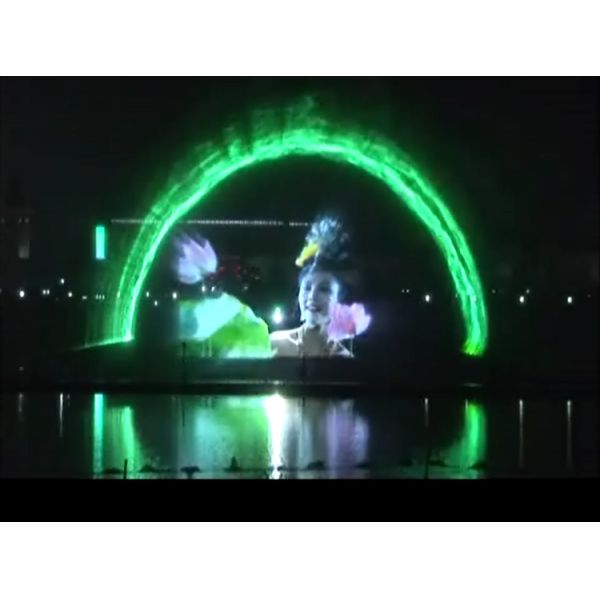 Creative Outdoor Digital Laser Water Screen Curtain , Laser Water Fountain Movie