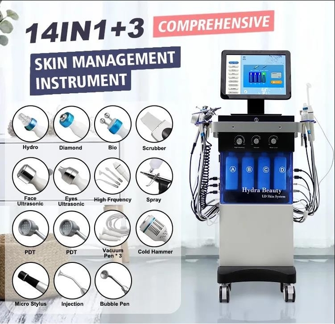 Hydro dermabrasion Facial Machine Deep Cleansing Hydrating 14 In 1 Oxygen Facial Machine