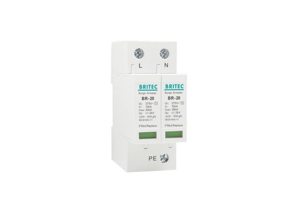 Quality 10kA/20kA Class C Single Phase Power Surge Protection Device 2P AC Surge Protector SPD for sale