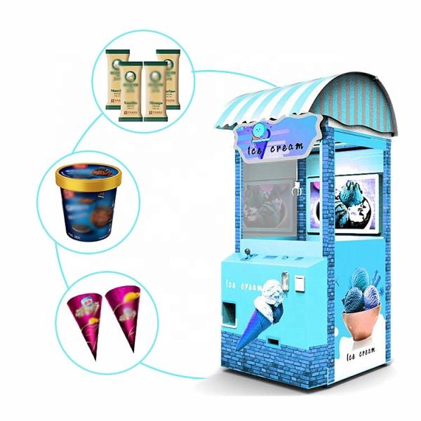 Quality Hardware Material Refrigerated Vending Machine /  Ice Cream Claw Machine for sale