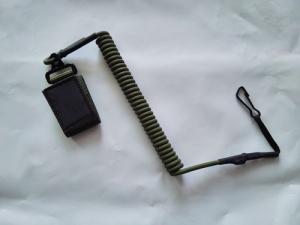 China Custom made coyote tan color heavy duty tactical pistol handgun elastic coiled lanyard on sale