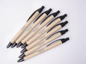 China Fashion eco friendly kraft paper ball pen with plastic clip for promotion on sale