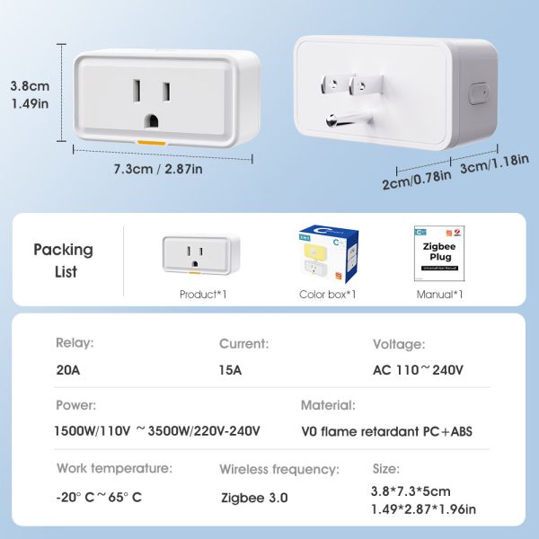 Zigbee Socket Tuya Smart Home US Wireless Plug With Power Monitor Remote Control APP Voice Tmall Genie Timing Socket Switch