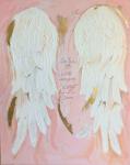 Angle Wings Pattern Modern Canvas Wall Art Hand Painted Embellishments
