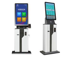 China Self Service Check In Kiosk With Pos Card Reader Slot Cash Register Billing on sale