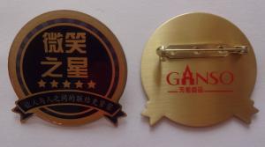 China custom made logo metal  printing pin  badge, safety pin badge, gift badge on sale
