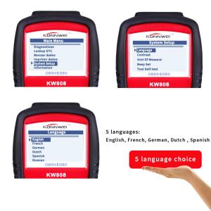 Wholesale Obd II Connector Car Engine Tester Launch Code Reader KONNWEI KW808 For 12V Cars from china suppliers