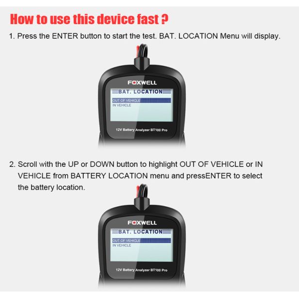 FOXWELL BT100PRO 12V Car Battery Tester