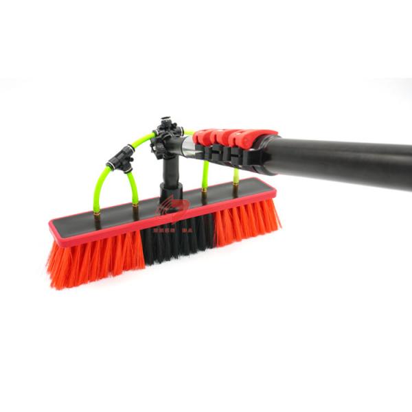 Quality PP Water Fed Pole Window Washing Brush Telescopic Red for sale